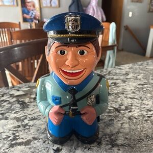 Vintage Charming Cookie Cop Jar in Blue and Black